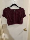 Torrid Bralette with Short Sleeves Longline Burgundy Size 2 Lace Floral — photo 1