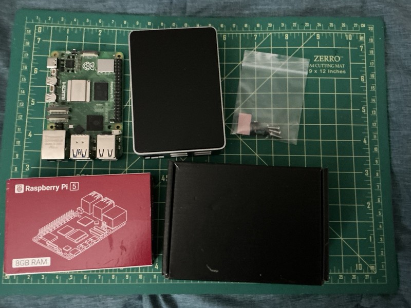 Raspberry Pi 5 8GB Single Board Computer Kit FLIRC Case Screws Thermal Pads