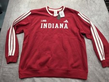 New Adidas Indiana Hoosiers Retro Crew Sweatshirt Mens XL Loose Big10 90