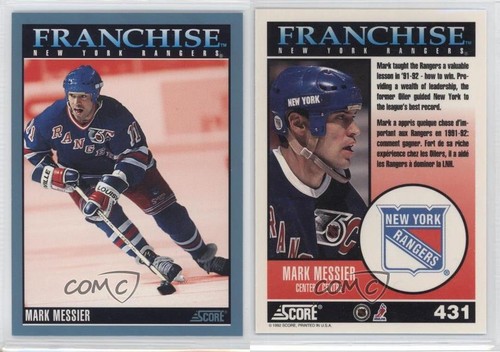 1992-93 Score Canadian Mark Messier #431 HOF 0a4 - Picture 3 of 3