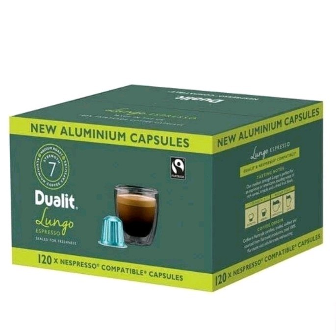 Dualit Aluminium Coffee Capsules Lungo Espresso (4 x 30 Pack) 120 cups NEW
