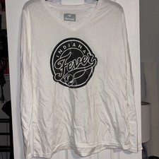 Men's White Indiana Fever Marble Long Sleeve T-Shirt