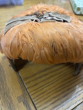 Vgt Ladies Hat With Feathers, Dark Orange Color With Bow On Top