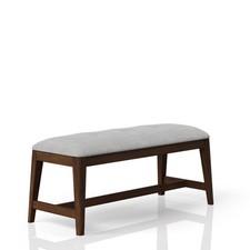 Backless Upholstered Dining Bench Mid-Century Seating