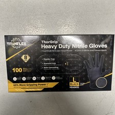 Heavy Duty Black Industrial Nitrile Gloves, 8-mil, Large, Box of 100,