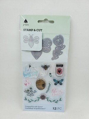 VS1 Firefly Bee Floral Small Stamps And Die Set New