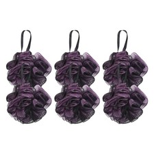 6Pcs Bath Sponges for Shower, 30G Body Scrubber for Daily Cleaning, Purple
