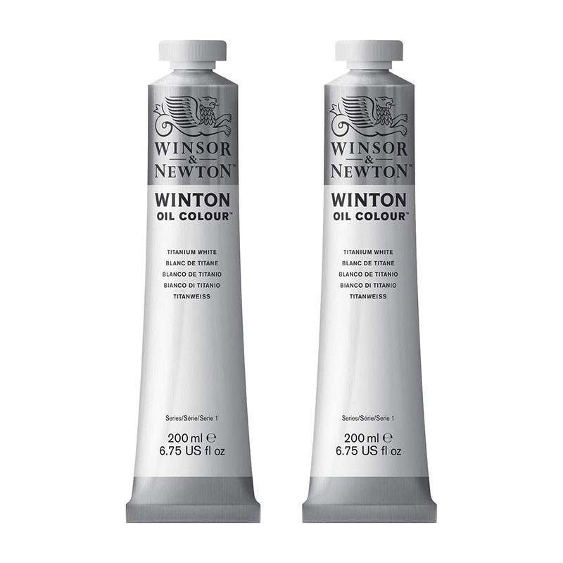 Blanc de titane Winsor & Newton lot de 2 tubes de peinture à l'huile pour artiste