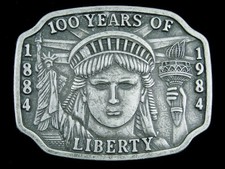 SF07133 VINTAGE 1984  100 YEARS OF STATUE OF LIBERTY  COMMEMORATIVE BUCKLE