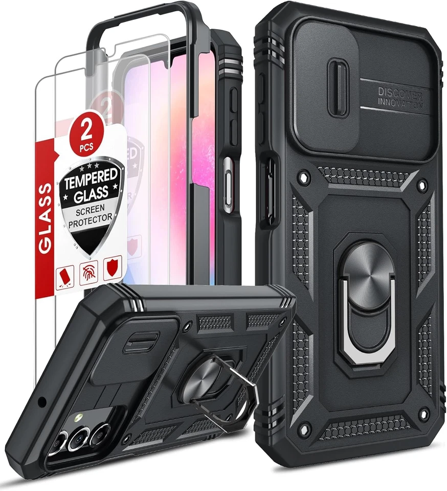 LeYi Cover per Samsung A25 5G con Vetro Temperato [2 Pack],Custodia Samsung Gala - Immagine 2 di 4