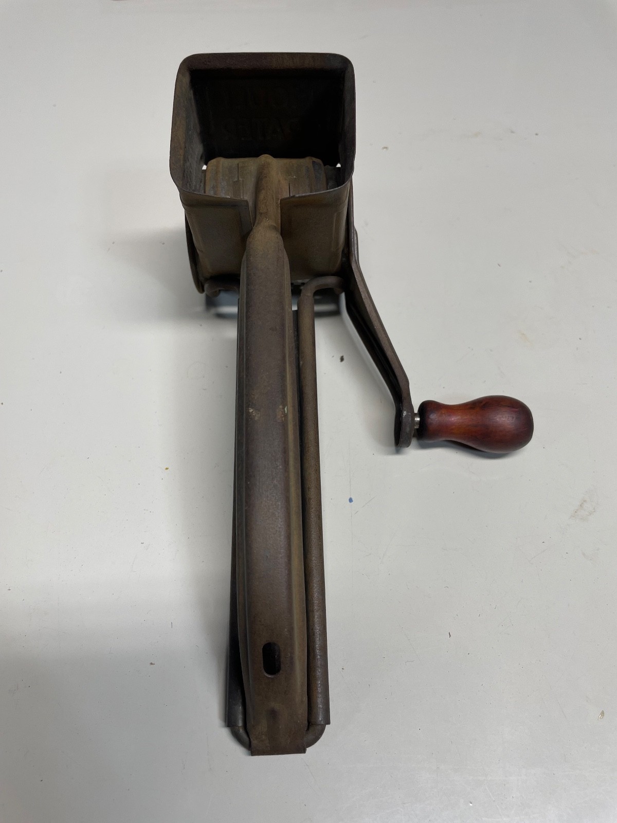 Mouli Drum Cheese Grater Handheld Red Wood Handle - France - Vintage