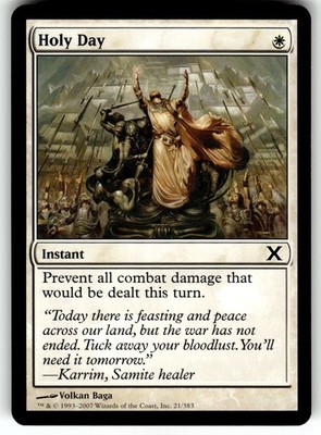 MTG 10E 10th Edition Card 21/383 C Holy Day