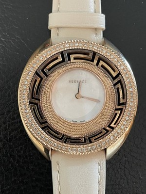 Versace VTG 2007  Women Medusa Vanity Rose Gold DIAMONDS Quartz Watch 67Q 39MM