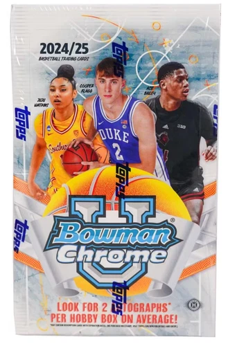 2024-25 TOPPS BOWMAN CHROME UNIVERSITY BASKETBALL HOBBY BOX NEW SEALED