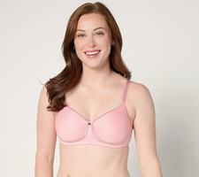 Breezies Featherlite Breathe Wirefree T-Shirt Bra Size 38C Pink