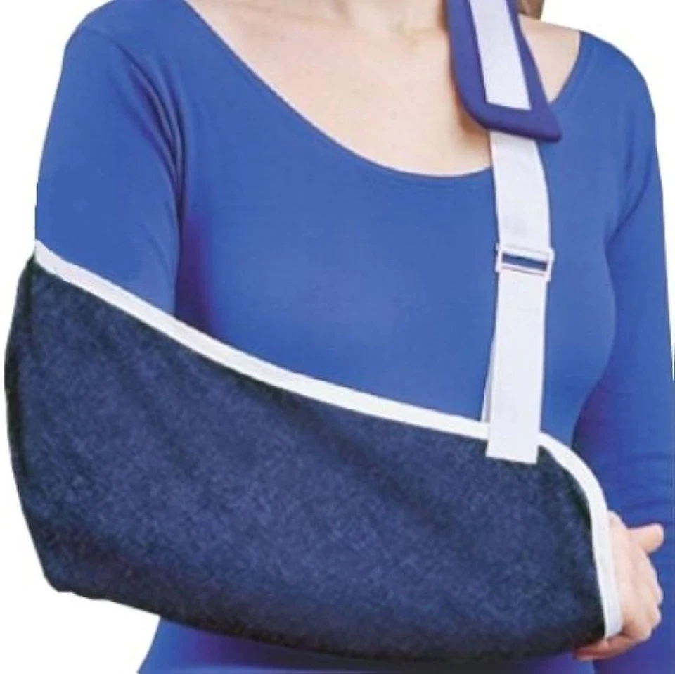 Eslinga de brazo ortopédico FLA se adapta al brazo derecho o izquierdo (denim) X-pequeño Foto 2 de 2