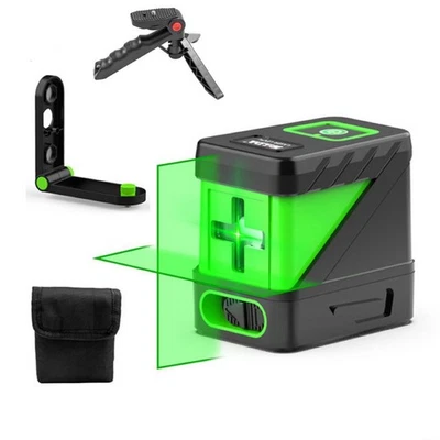 Laser Level Bright Green Cross Line Self Leveling Measure Tool With Two Stands