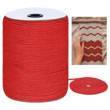 Macrame Cord 3mm x 328 Yards Colored Natural Cotton Rope 3 Strands Red