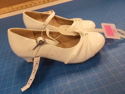 Childrens Place White Dress Shoes Youth Size 12 Girls Heels Party Wedding