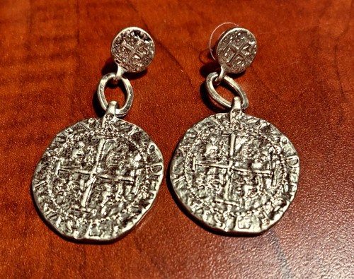 Earrings-Repro Pieces of Eight-Repro Spanish Colonial Coins-Repro Spanish Reales