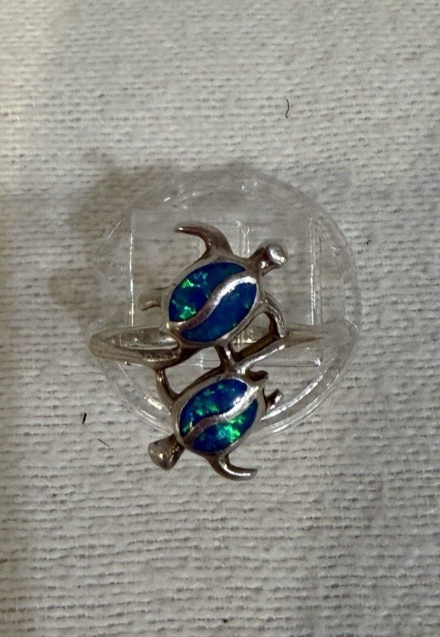 Solid Sterling Silver Signed Boulder Opal Inlay T… - image 7