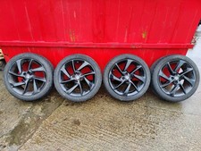 Vauxhall Adam 17 alloy wheels set alloys corsa 4x100 good tyres black 215 45 17 
