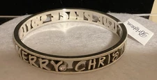 STUNNER NWT BRIGHTON WINTER JOY MERRY CHRISTMAS PEACE LOVE CRYSTAL BANGLE