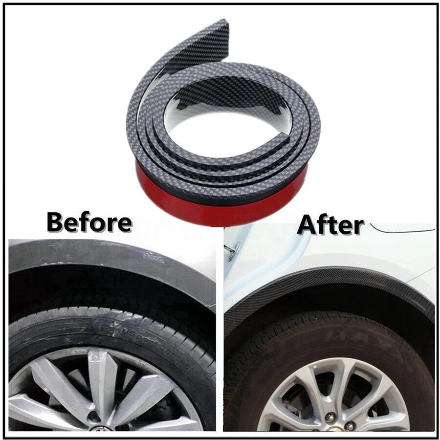 Fibra de Carbono Color 2 Piezas 6.5cm/1.5M Ampliación Guardabarros Coche Acampanado Rueda Cejas Labios Foto 4 de 4