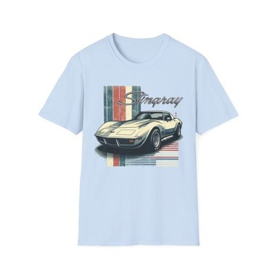 1970s C3 Stingray T-Shirt Vintage Muscle Car American Flag Graphic Tee