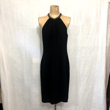 Women's CDC Caren Desiree Co. Little Black Evening Dress Rhinestone Trim 8