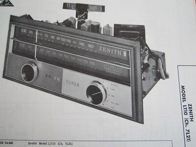 ZENITH LT10, 7L21 TUNER RECEIVER PHOTOFACT