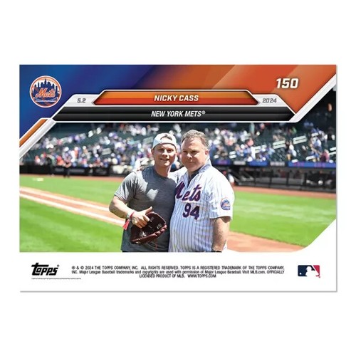 NICKY CASS 2024 Topps Now MLB #150 1st Pitch Comedian New York Mets - Bild 2 von 2