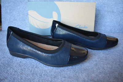 clarks navy flats