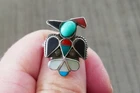 Vintage Zuni Designer TKZ Sterling Silver & Multi-Stone Ring - Size 5.75