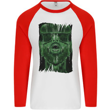 VR Man Virtual Reality Gaming Gamer Mens L/S Baseball T-Shirt