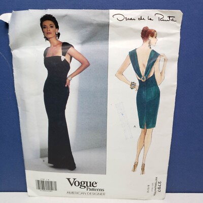 Vogue Patterns 2797 OSCAR DE LA RENTA Misses Fitted Dress Size 8 10 12 UNCUT FF