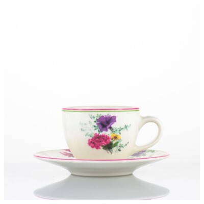WEISSESTAL TEETASSE MIT BOTANISCHER UNTERTASSE