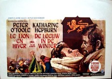 LION IN WINTER Belgian movie poster PETER O'TOOLE KATHARINE HEPBURN RAY ELSEVIER