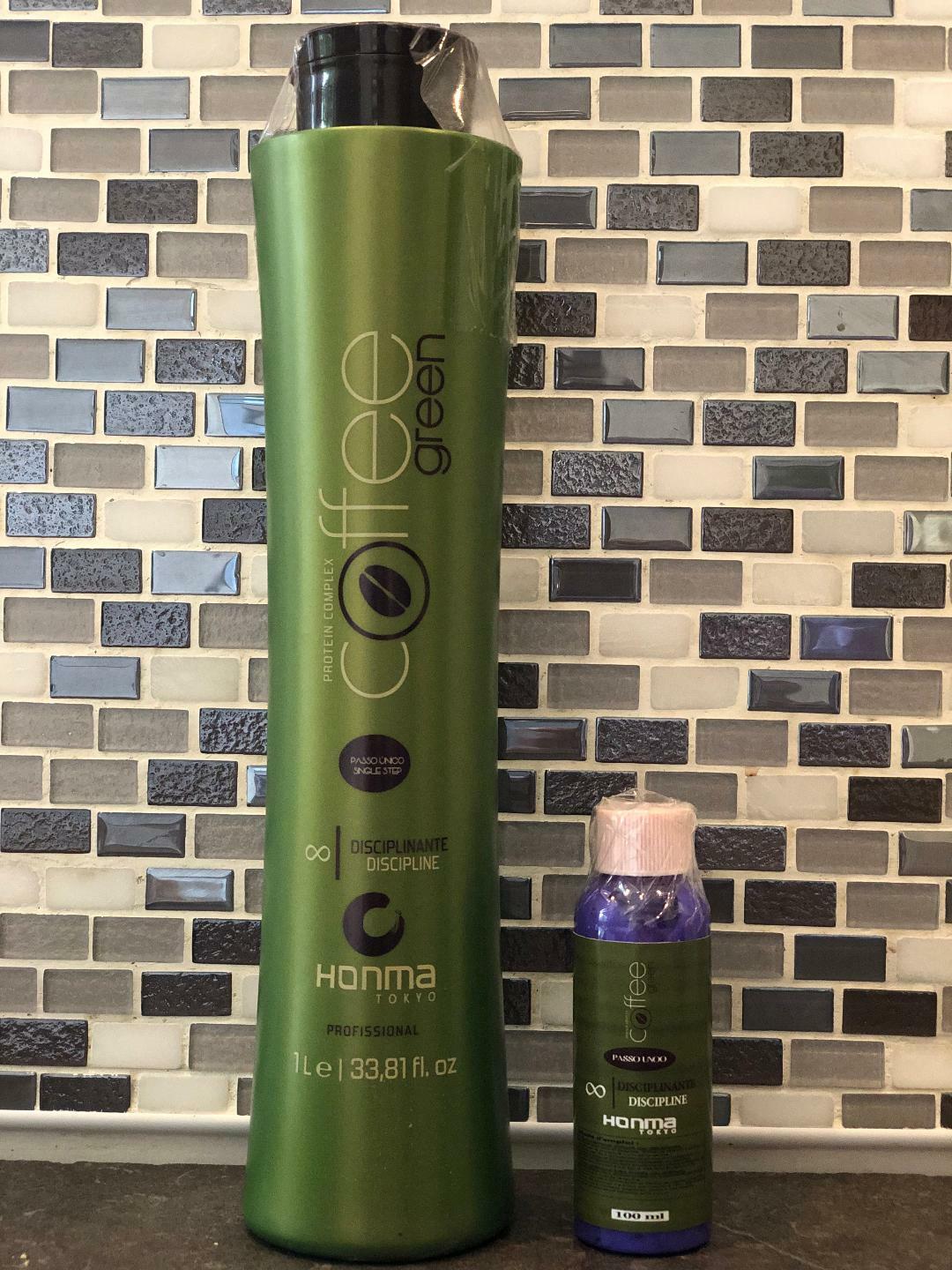 Lissage brésilien Honma Tokyo Green kit 100ml réduction volume et soin anti-frisottis cheveux fins