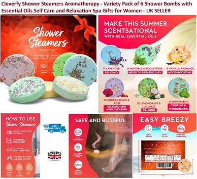Cleverfy Aromatherapy Shower Steamers Variety Pack of 6 Shower Bombs ...