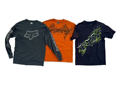 Vintage Y2K Fox Racing  Graphic Tee Shirts Long Sleeve Grunge bike race size M