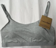 NWT CALVIN KLEIN LIGHTLY LINED GRAY CONVERTIBLE BRA BRALETTE QP2845Y MEDIUM $38