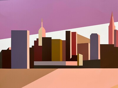 Franco Costa Signed Triptych Serigraph of the Manhattan New York
