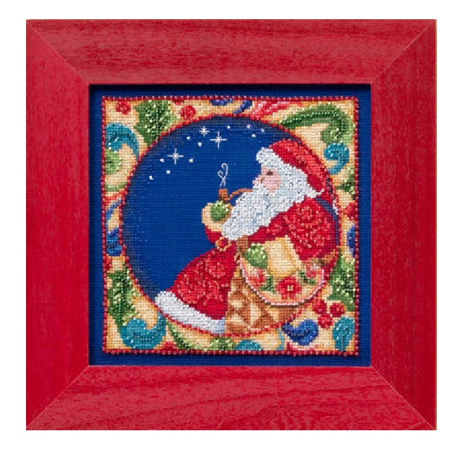 MILL HILL - JIM SHORE MILL HILL Counted Cross Stitch Beads Kit JIM SHORE Christmas Santa
