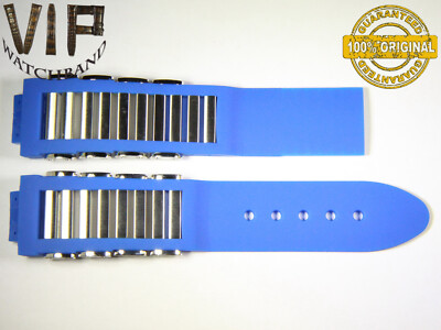 NEW OEM Authentic JORG HYSEK strap 24 mm rubber blue color + Stainless Steel