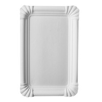 "250 Teller, Pappe \"Pure\" Eckig 13 Cm X 20 Cm Weiss Einwegteller"