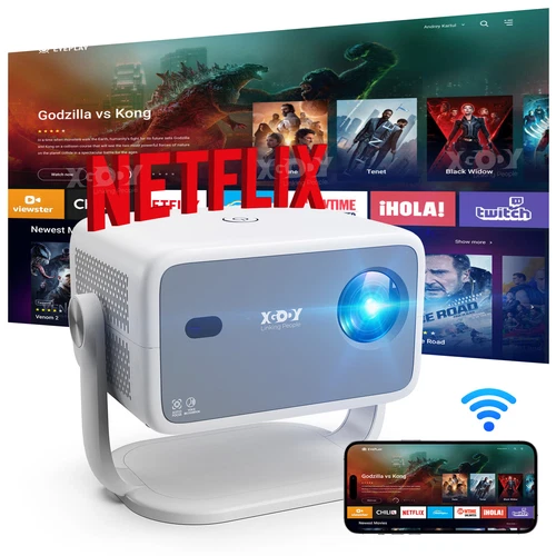 XGODY 4K HD Projektor Mini Heimkino WIFI LED Handy Smart Tragbarer Heimprojektor