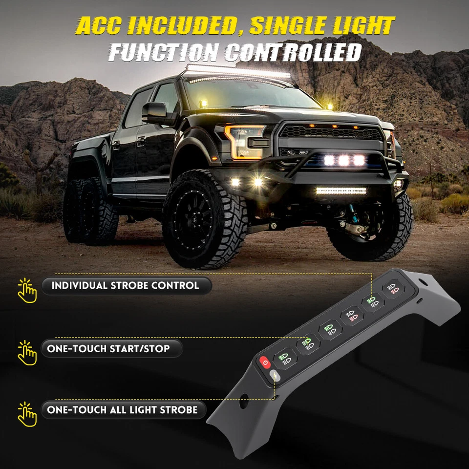 6 Gang Auxiliary Grab Handle Switch Panel Relay System For Ford F-150 2010-2023 - Image 4 of 4