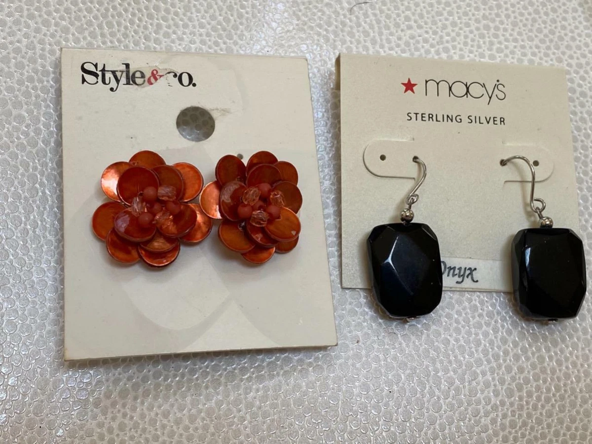 LOT OF 2 PAIR NWT PIERCED EARRINGS MACY S STYLE CO COSTUME