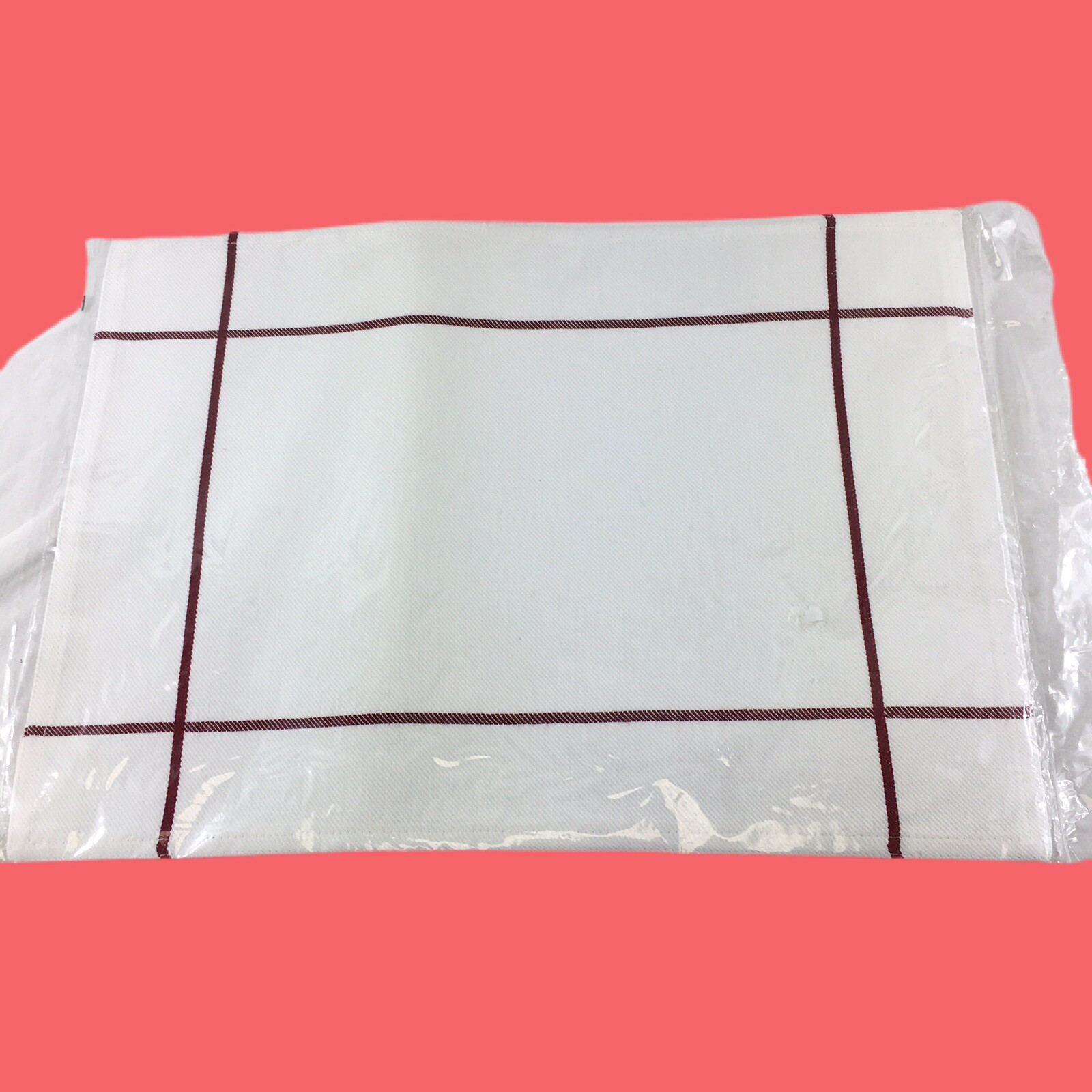 Pampered Chef White Window Pane Napkins (set of 2) & Place Mats (set of 2) New